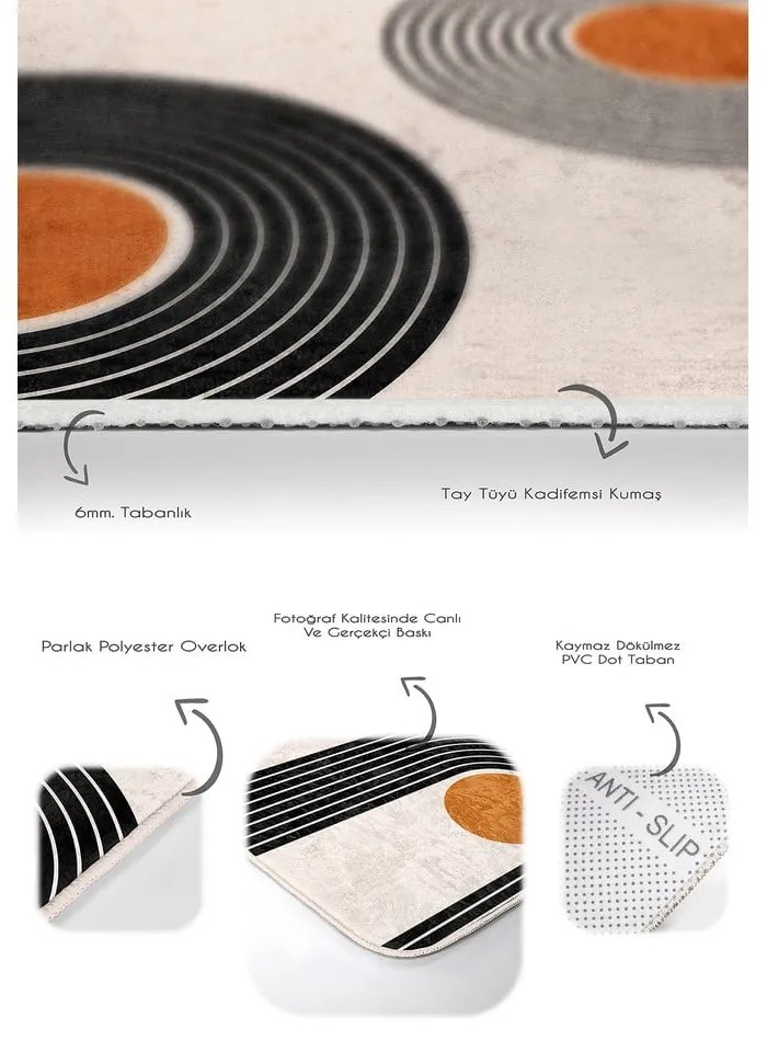 Set di tappetini per il bagno in velluto beige 2 pz 60x100 cm Dot Arch – Mila Home