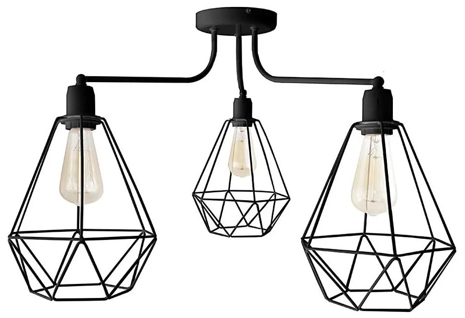 Lampadario KARO 3xE27/15W/230V nero