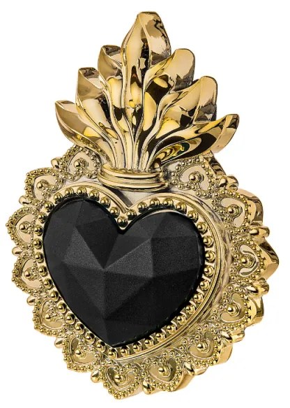 BONGELLI PREZIOSI cuore ex voto oro e nero 12 x 16 h