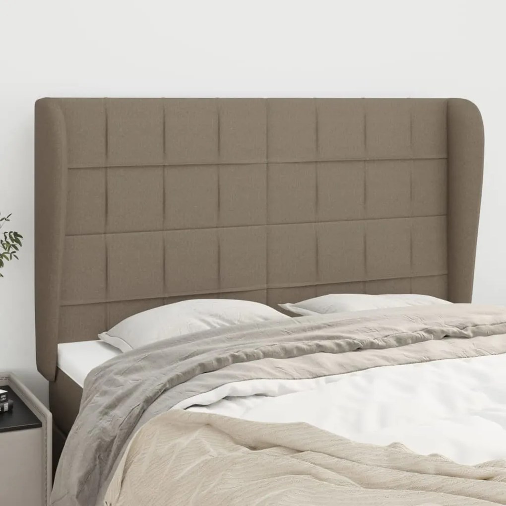 Testiera Ad Orecchio Tortora 147 X 23 X 118/128 Cm İn Tessuto /