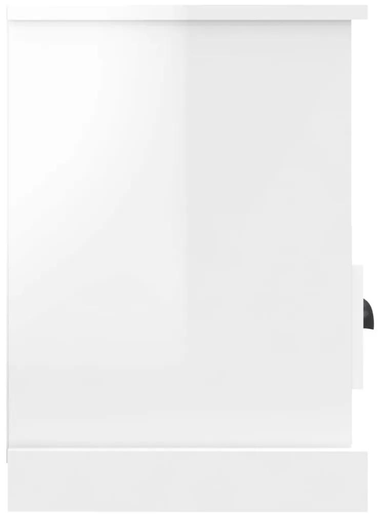 Mobile Porta TV Bianco Lucido 80x35x50 cm in Legno Multistrato