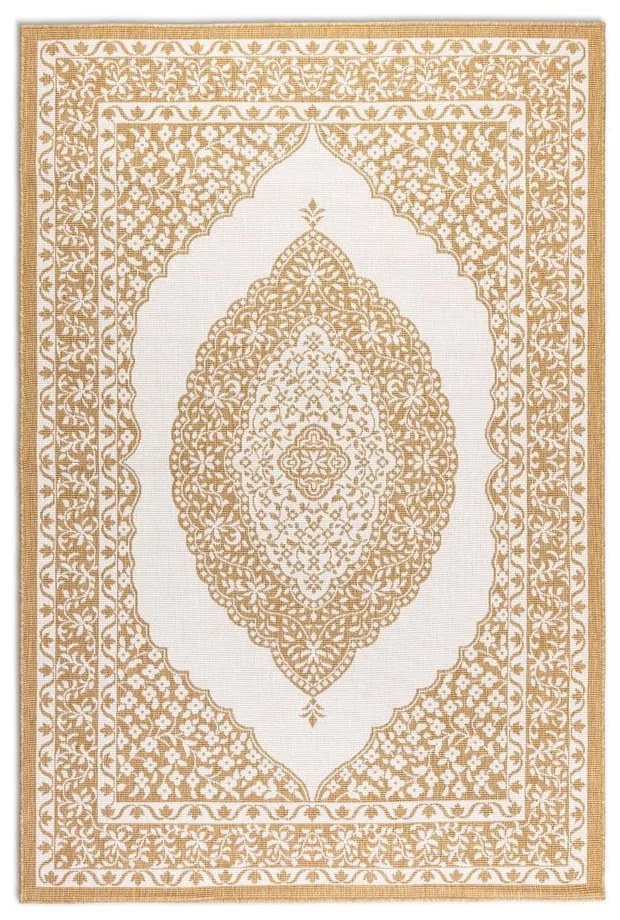 Tappeto da esterno giallo ocra e crema 80x150 cm Gemini - Elle Decoration