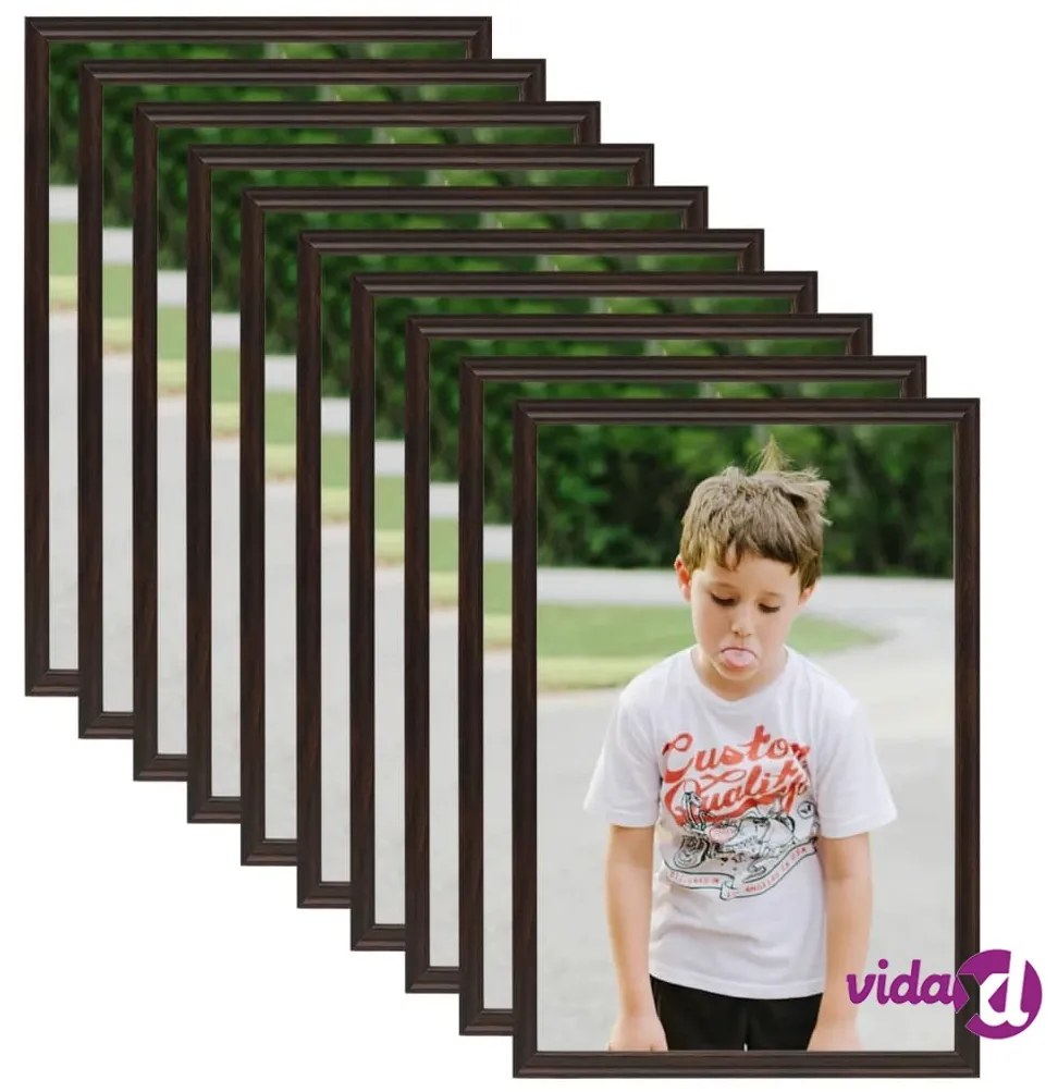 vidaXL Cornici Foto Collage 10 pz per Tavolo Nere 15x21cm in MDF