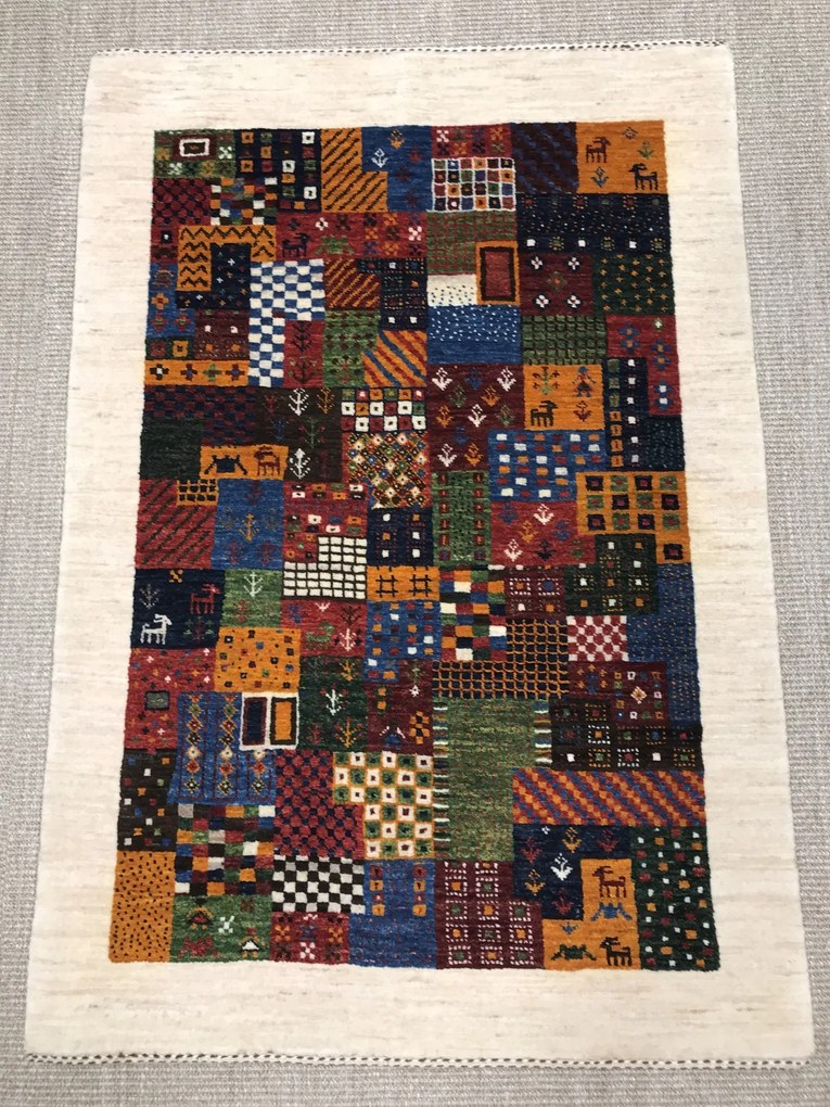 Loribaft Tappeto 90 x 120 Verde (Iran) Annodato A Mano