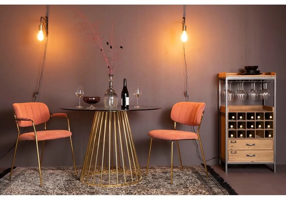 Tavolo da pranzo rotondo con piano in vetro ø 104 cm Floris - White Label