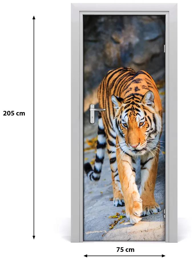 Adesivo per porta interna Tigre 75x205 cm