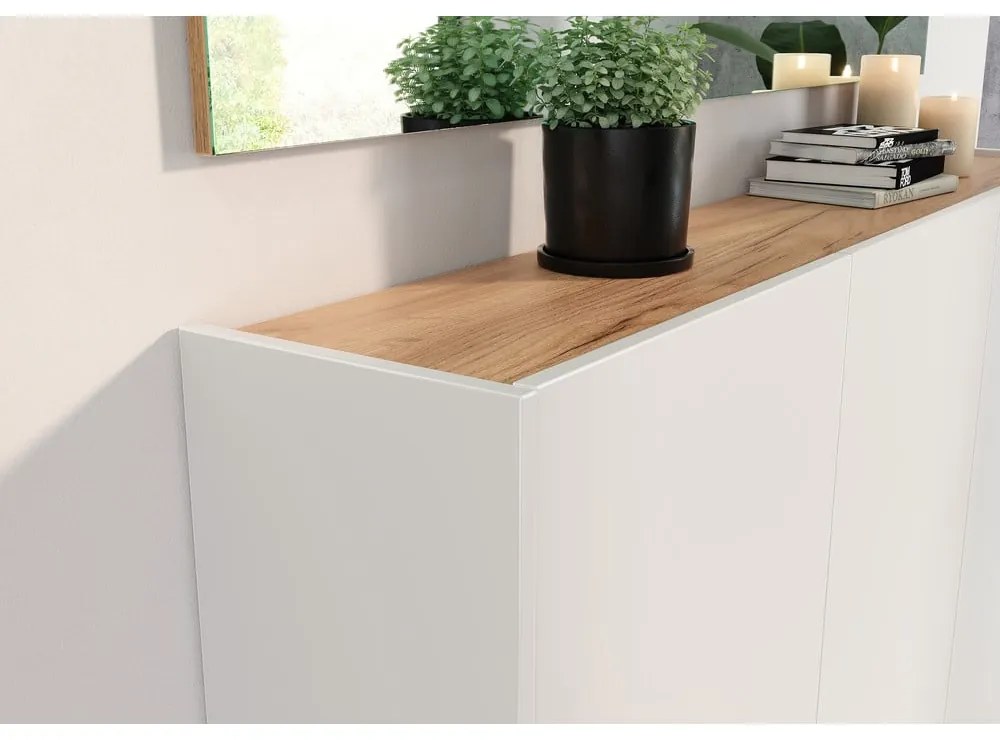 Armadietto bianco con effetto rovere da appendere 138x87x25 cm Libbiano – Germania