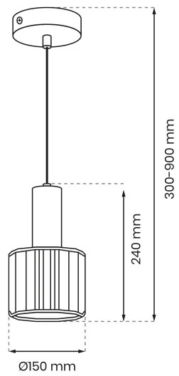 Lampadario a sospensione con filo CRISTAL 1xE27/60W/230V nero