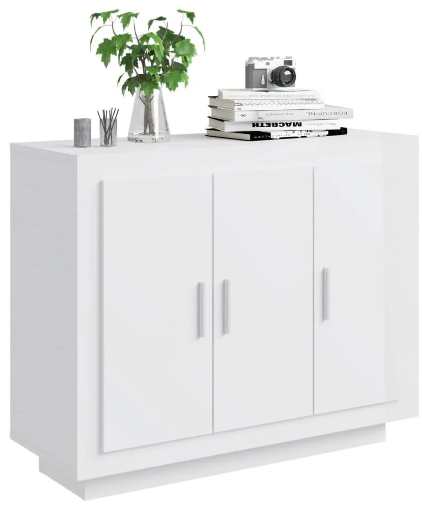 Credenza bianco lucido 92x35x75 cm in legno compensato