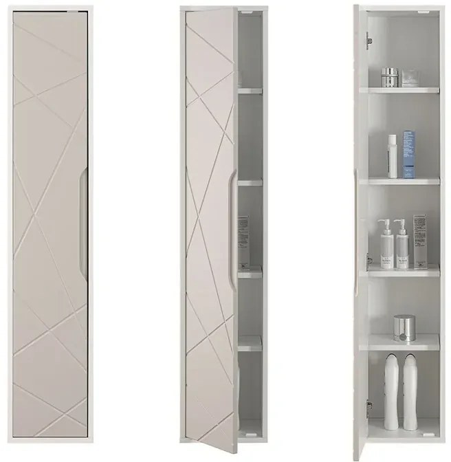 Colonna bagno sospesa h .150 cm Furore tortora con ripiani regolabili