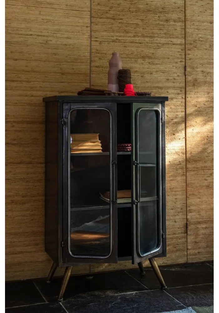 Vetrina nera in metallo 60x100x35 cm Denza – Dutchbone