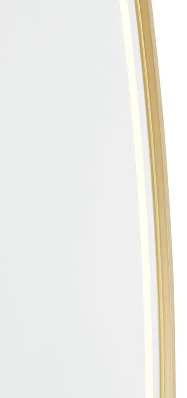 Specchio da bagno oro con LED con touch dimmer ovale - Miral