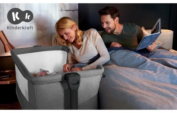 KINDERKRAFT - Culla per bambini NESTE GROW grigio chiaro
