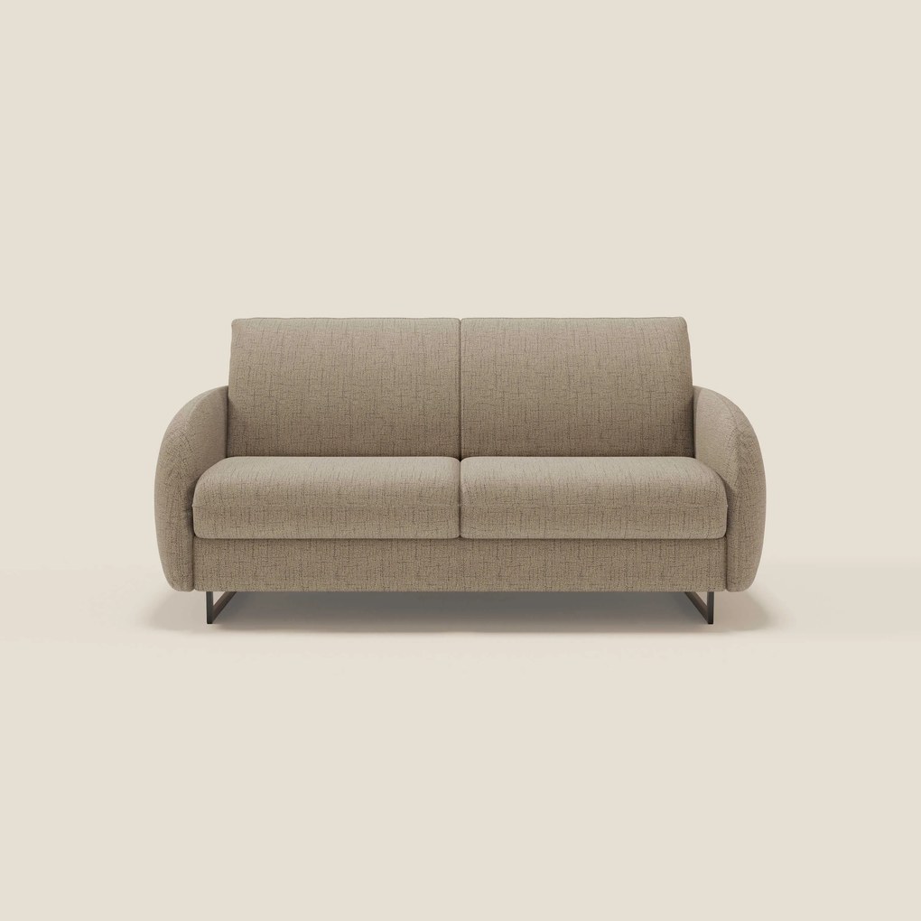 Ninfea divano letto Design Morbido con Piedini alti in Metallo e Materasso H18 cm in tessuto impermeabile T03