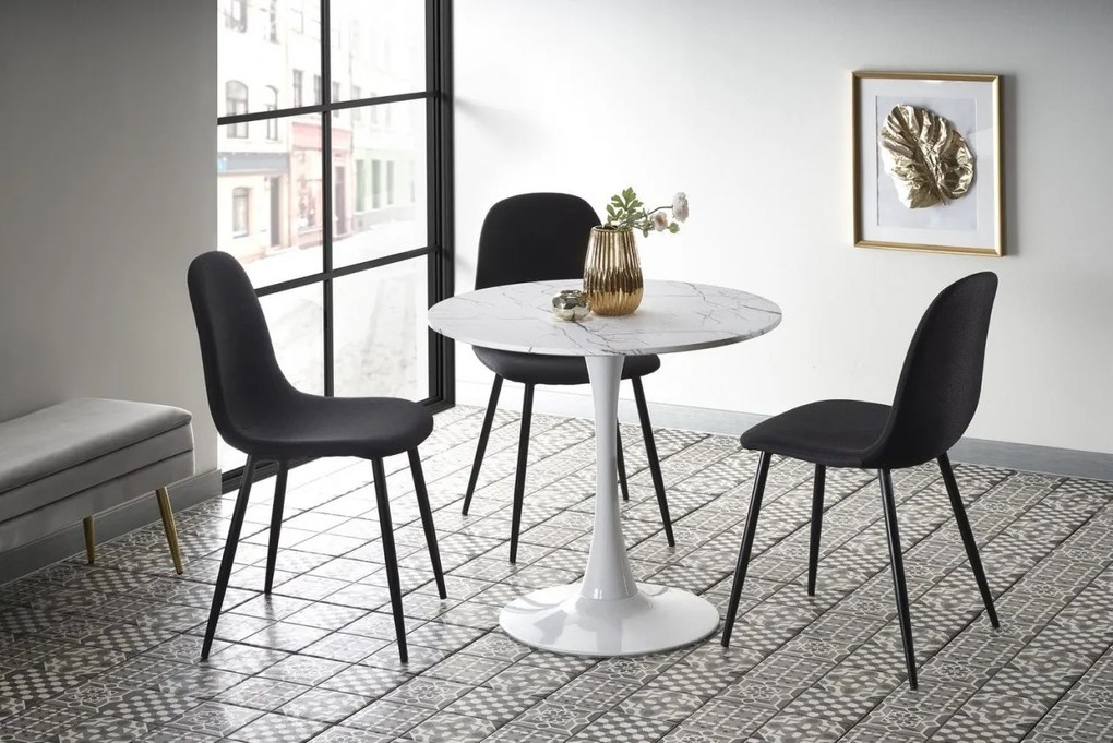 Set tavolo rotondo Denver + 3 sedie K449 nero