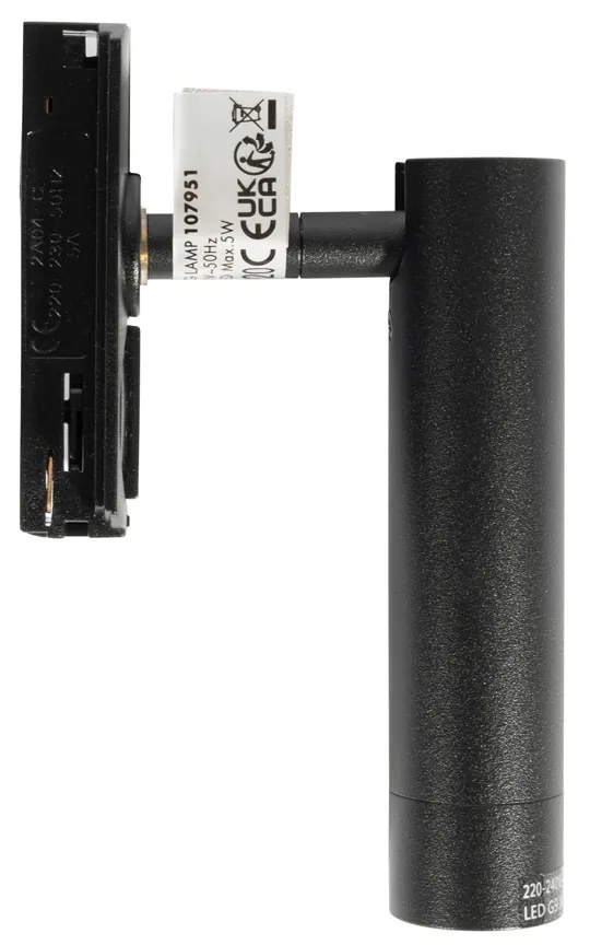 Faretto moderno nero per sistema a binario monofase - Iconic Ivy