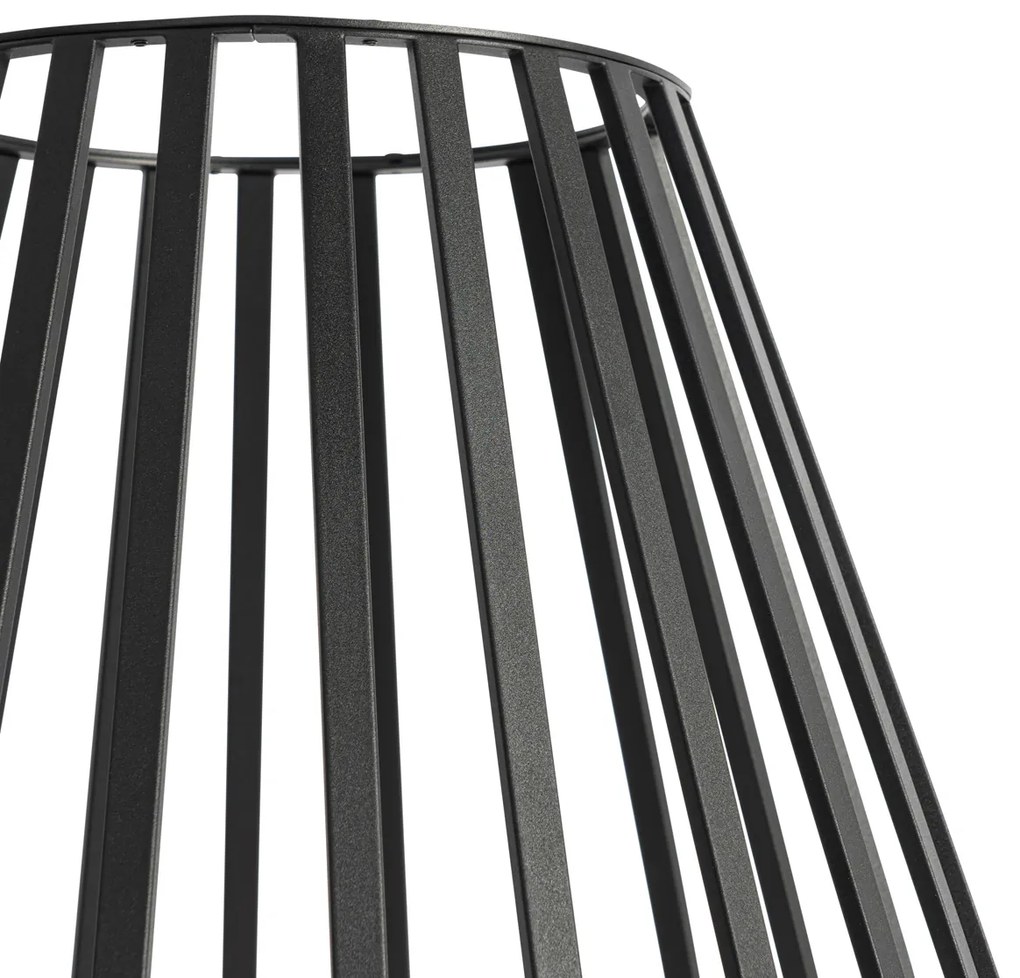 Lampada da terra di design nera con opale 70 cm - Angela