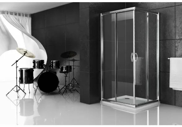 Box doccia ad angolo 70 x 90 cm cristallo 6 mm H 190 cm Ix Box Morini S158D1