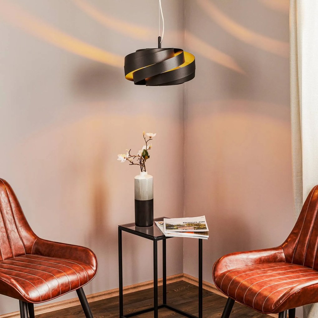 Lampada a sospensione Vento Domiluce, dimmerabile, Nero, Soggiorno / Sala da pranzo, Metallo, Moderno, Lampada a sospensione