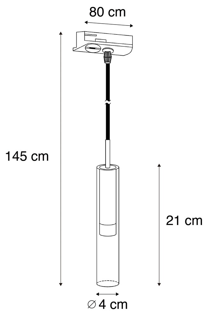 Faretto moderno oro con vetro ambrato per sistema a binario monofase - Slimline Loyce