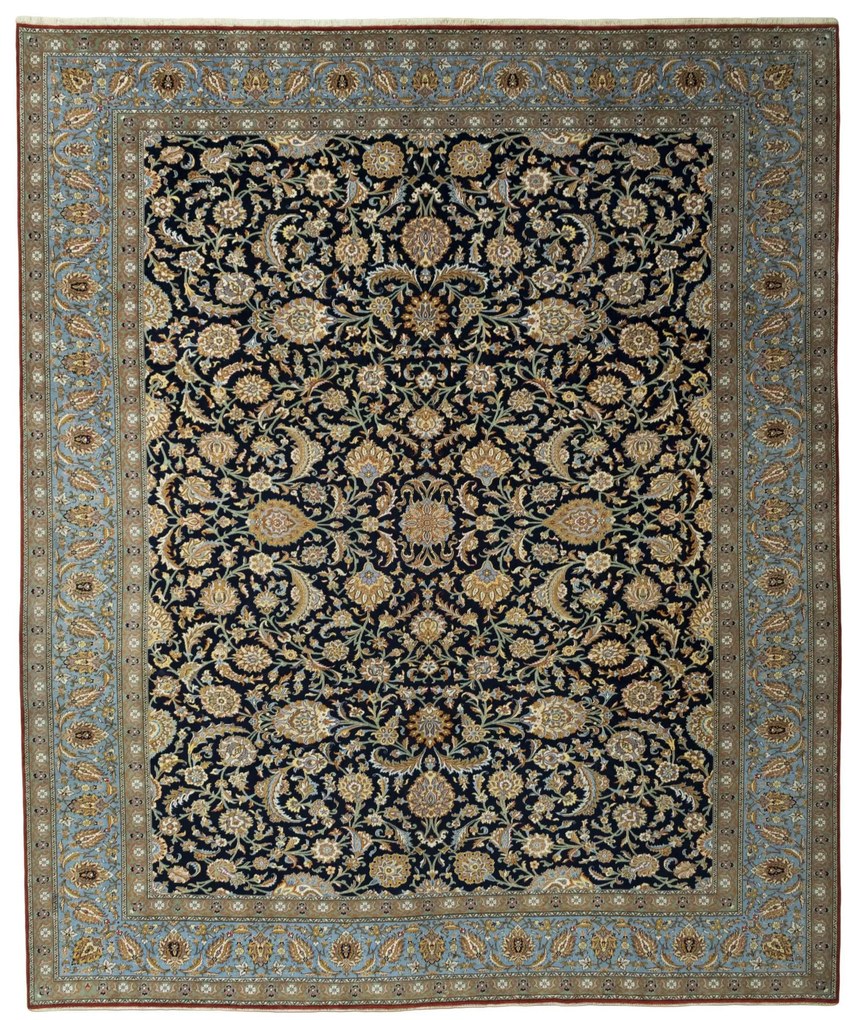 Ghom Tappeto persiano 400 x 330 Blu (Iran) Annodato A Mano