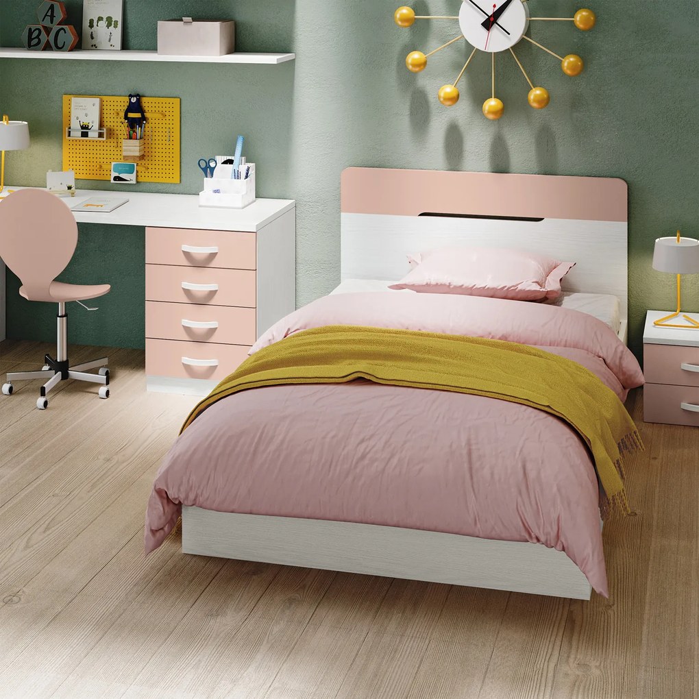 Letto ENEA una piazza e mezza frassino nuvola e rosa
