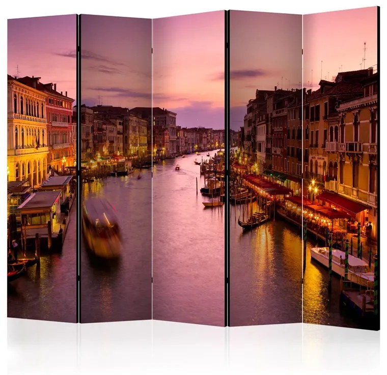 Paravento  City of lovers, Venice by night II [Room Dividers]  Colore Viola, Dimensioni e Misure 225x172