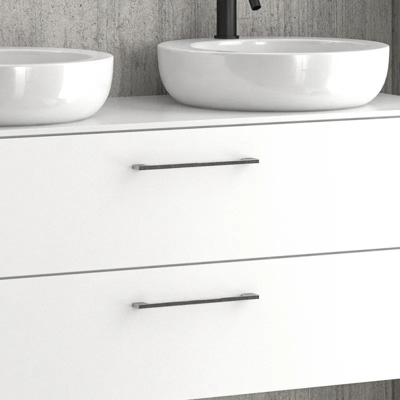 Mobile bagno 120cm con 2 cassetti e piano per lavabo appoggio EL-120P - KAMALU