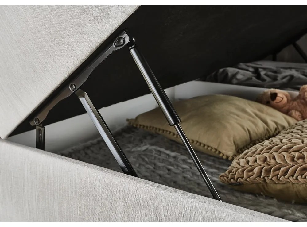 Letto boxspring grigio chiaro con contenitore 160x200 cm Catania - Meise Möbel