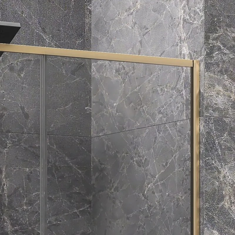 Porta doccia 140 cm oro spazzolato altezza 200h | KLA4000G - KAMALU