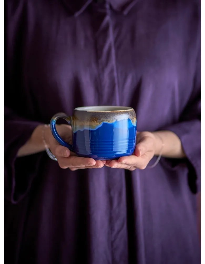 Tazze in set blu e marroni in gres 4 pz 400 ml Sheen – Bloomingville