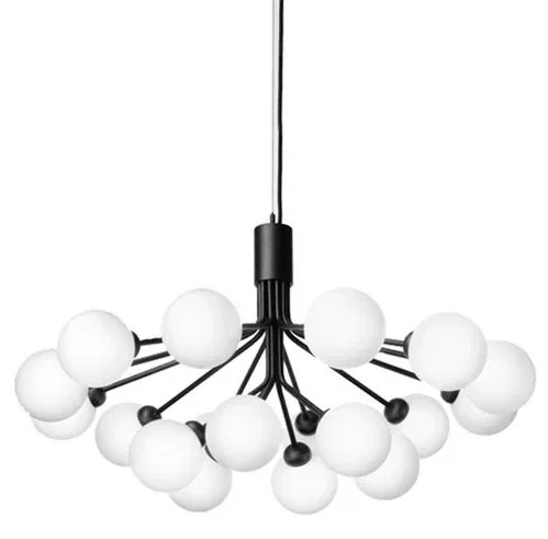 Apiales 18 Lampadario Raso Nero/Bianco Opale - Nuura