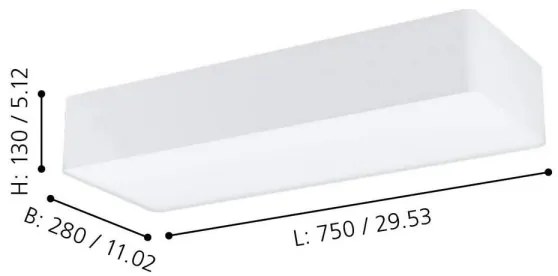 Eglo 99298 - Plafoniera POSADERRA 3xE27/28W/230V