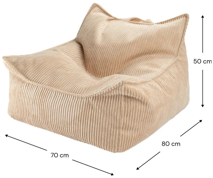 Pouf a sacco per bambini marrone chiaro con rivestimento in velluto a coste Chair – Wigiwama