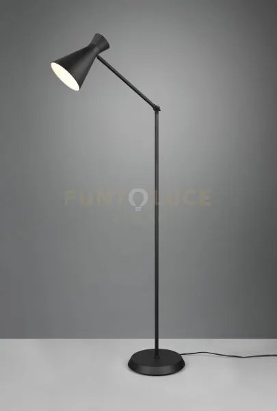 Enzo piantana diffusore doppio cono metallo nero h. 150cm 1 luce at...