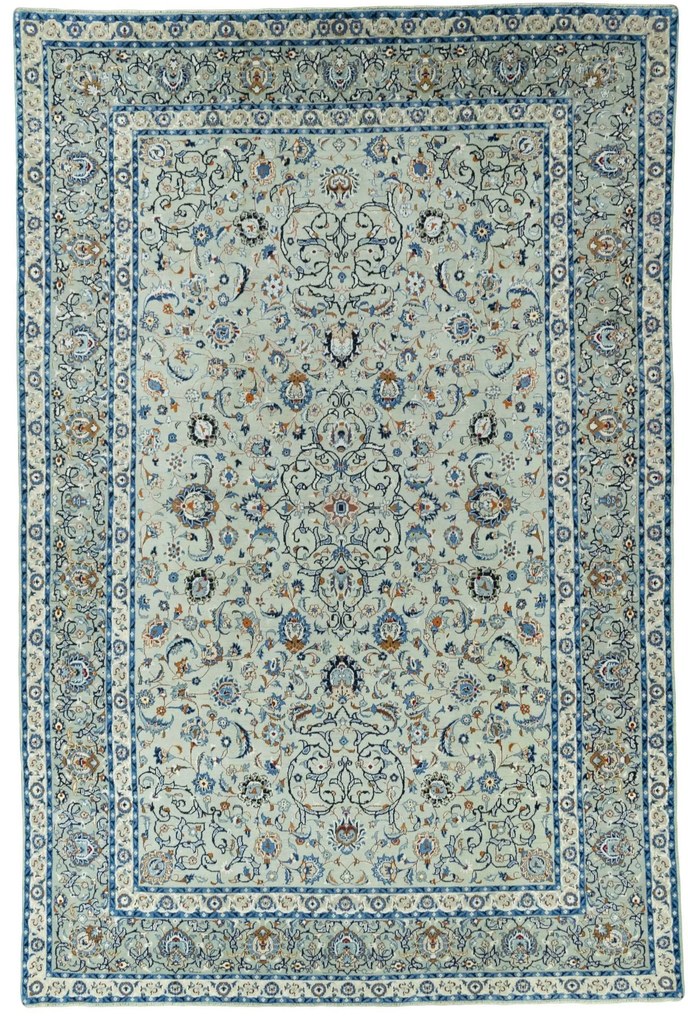 Kashan Tappeto 240 x 370 Verde (Iran) Annodato A Mano