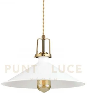 Eris sospensione in metallo bianca e oro 1 luce attacco e27 d.36cm