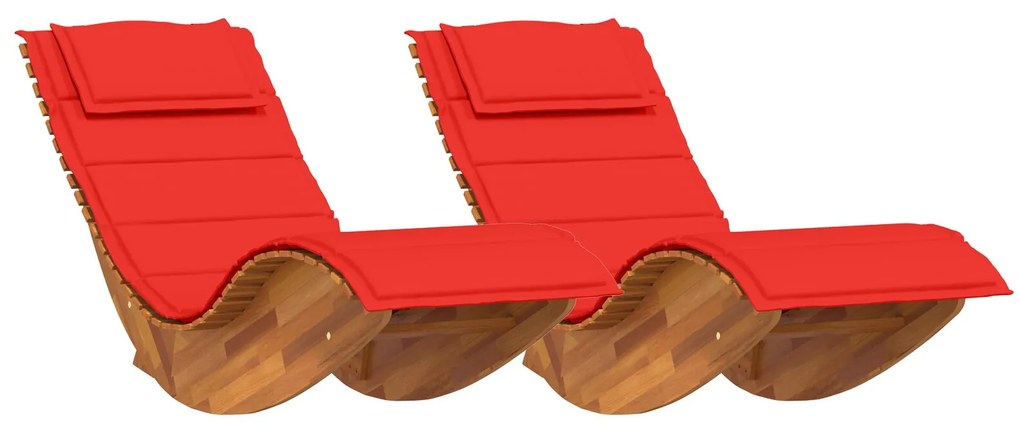 Letto prendisole set di 2 rosso legno e tessuto standard