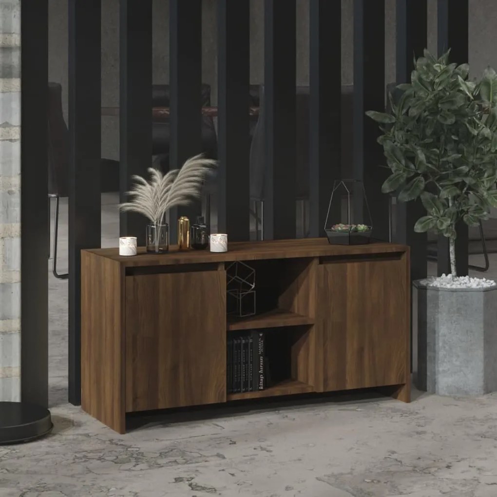 Mobile Porta Tv Rovere Marrone 102x37,5x52,5 Cm İn Truciolato /