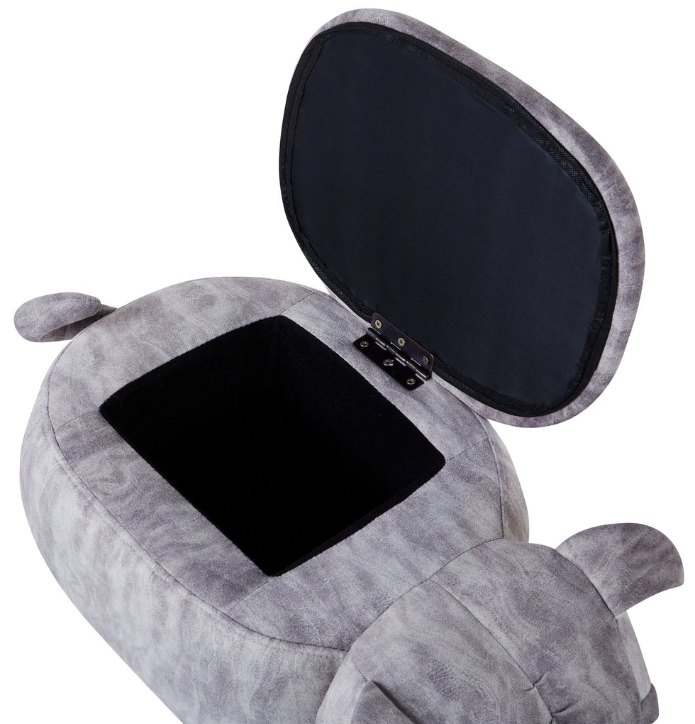 Pouf animaletto velluto grigio PUG Beliani