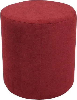 Pouf Tondo Dante D 40 cm in Tessuto Antimacchia Bordeaux
