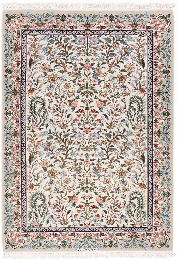 Isfahan Tappeto 110x160 (Iran) Annodato A Mano