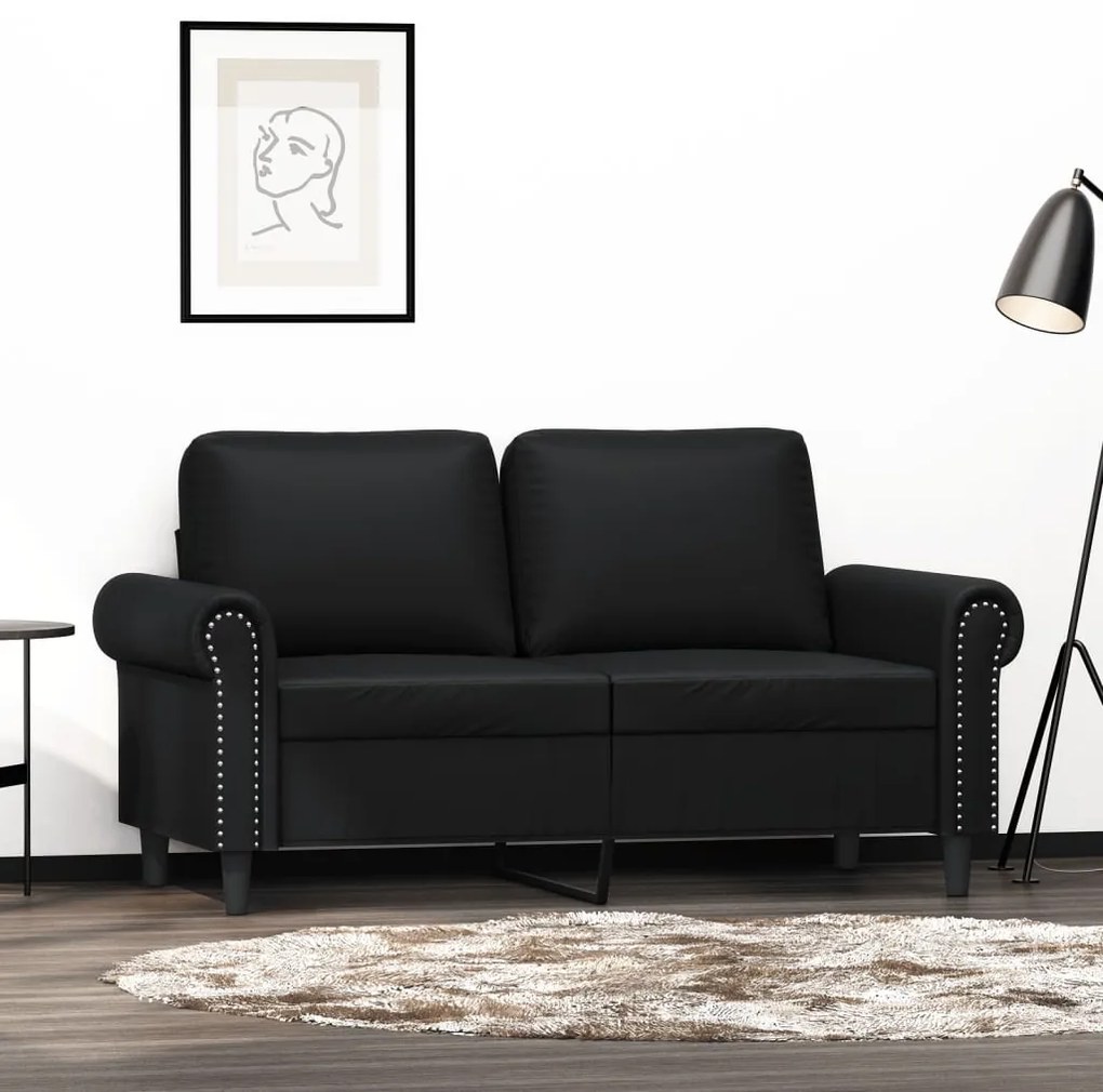 Divano A 2 Posti Nero 120 Cm İn Similpelle /