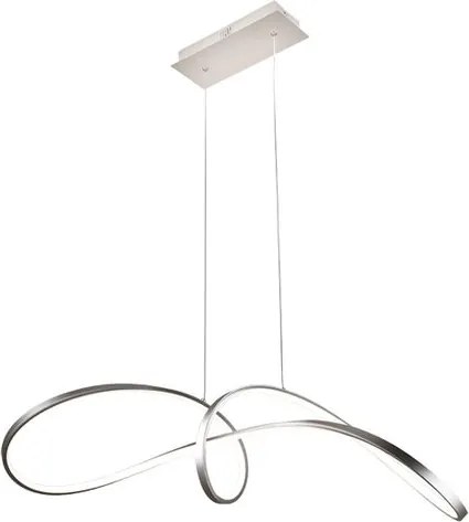 Lampadario LED moderno Even nichel, luce naturale 3075 lumen, NOVECENTO