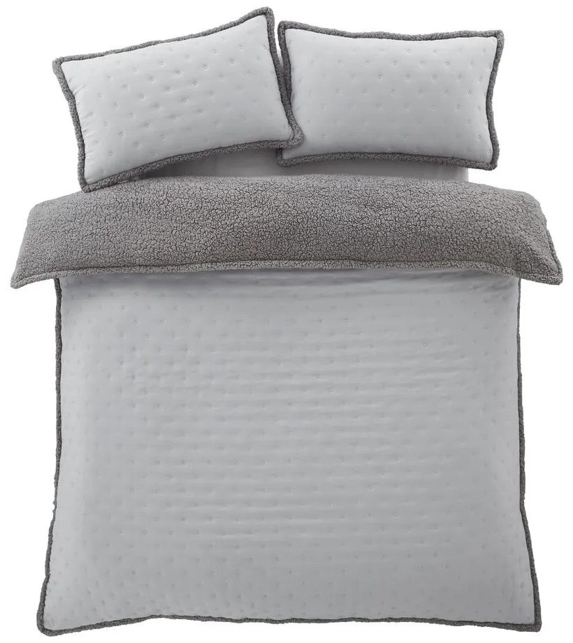 Biancheria da letto matrimoniale grigia in lana d'agnello 200x200 cm Cosy Nori - Catherine Lansfield