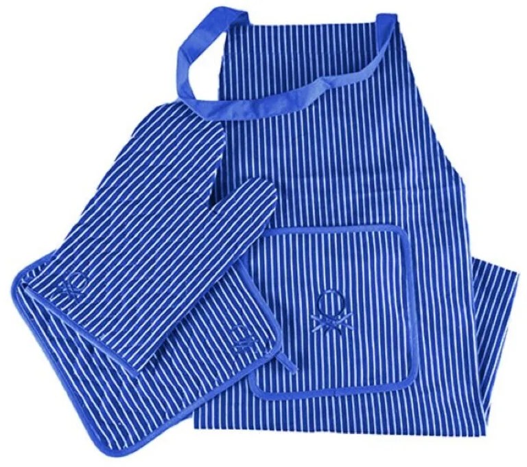 Set da Cucina Benetton Cotone Azzurro (3 pcs)