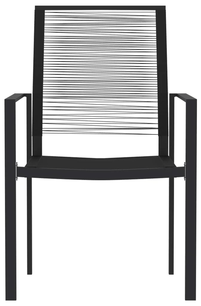 Set mobili da pranzo da giardino 9 pz con cuscini nero