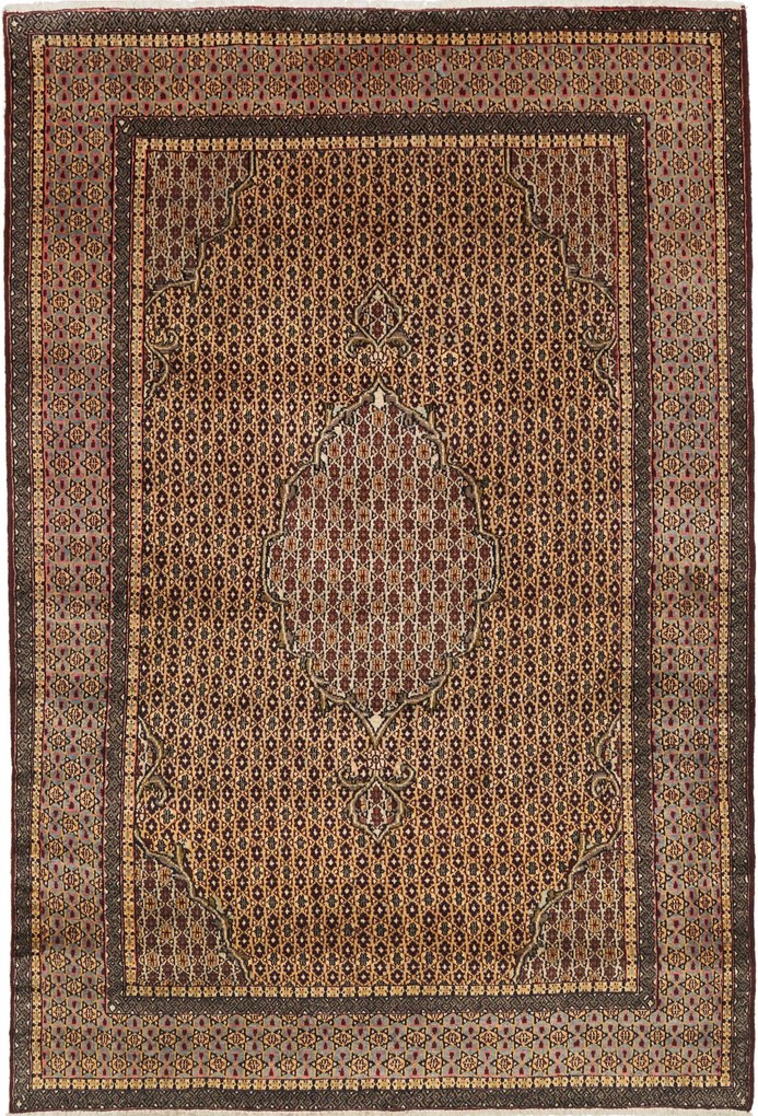 Moud Tappeto 210x140 Marrone (Iran) Annodato A Mano