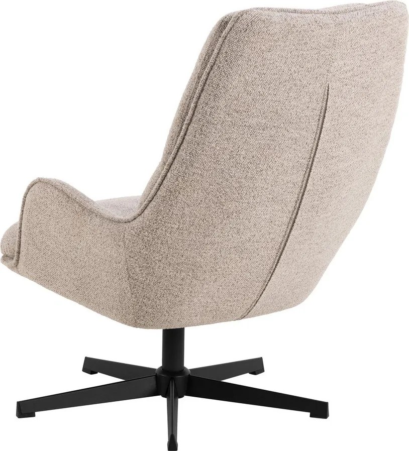 Poltrona beige girevole con rivestimento in bouclé Bosley – Actona