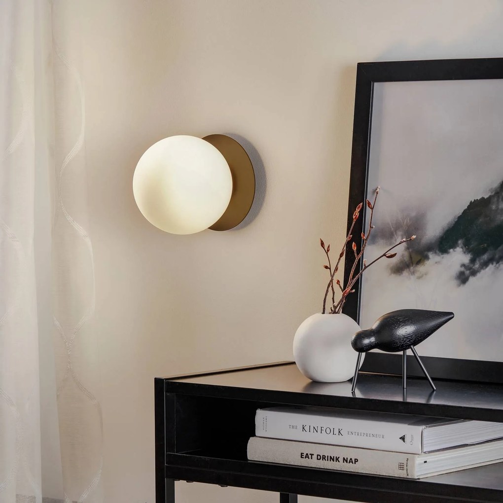 EMIBIG LIGHTING Applique Minerva K1 con bordo in metallo nero